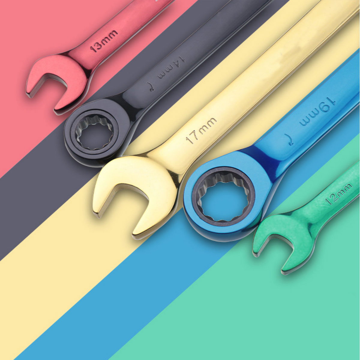 Kolorowy zestaw kluczy kombinowanych Dwufunkcyjny klucz otwarty Ruchomy klucz narzędzi ręcznych